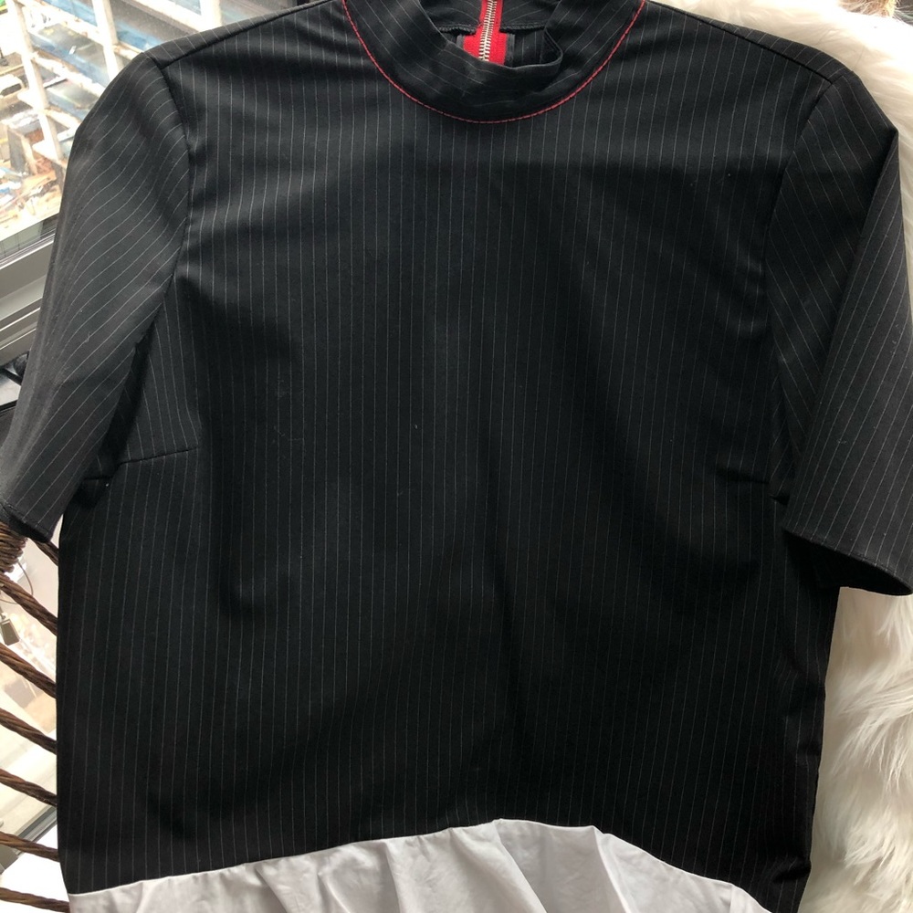 ZARA Layered Pinstripe top